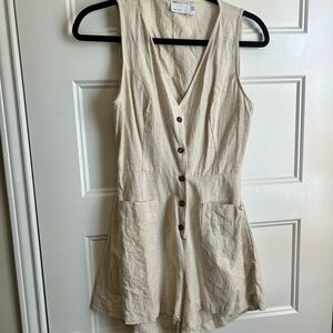 ASOS Cream Button-Front Romper